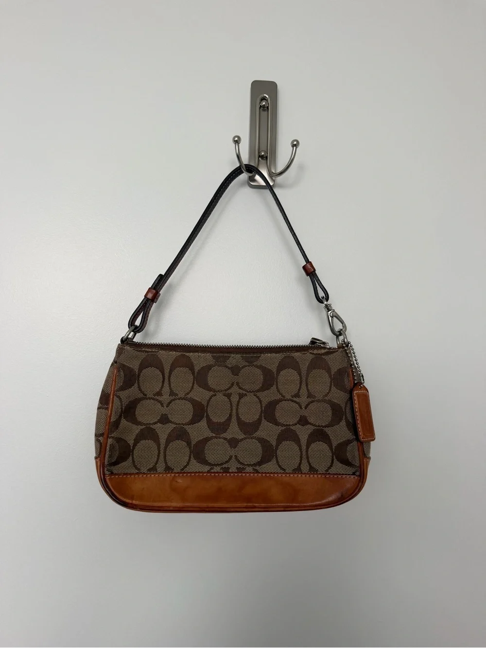 Coach Brown & Tan Signature Jacquard Shoulder Bag